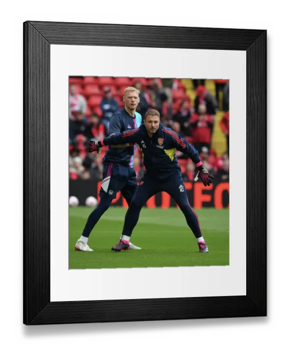 Framed Print : Arsenal Goalkeepers Prepare for Liverpool Showdown - Premier League 2022-23 Framed Print : Arsenal Goalkeepers Prepare for Liverpool Showdown - Premier League 2022-23