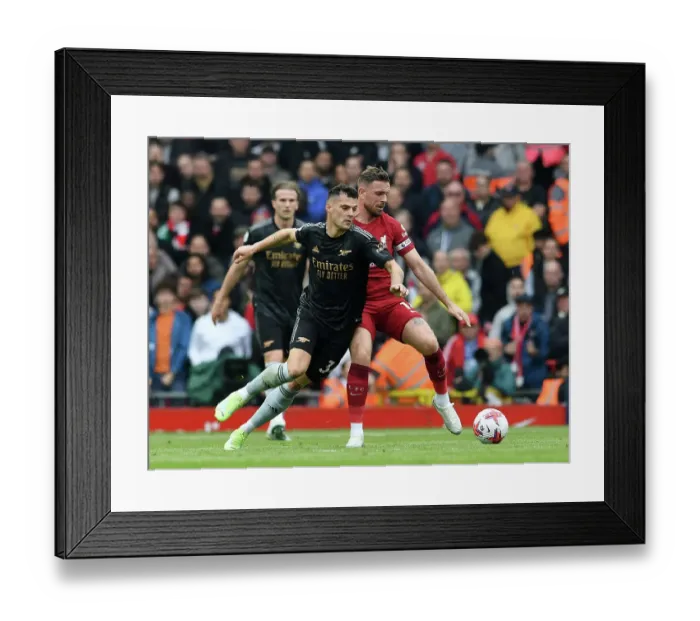 Framed Print : Clash at Anfield: Liverpool vs. Arsenal - Xhaka vs. Henderson Battle Framed Print : Clash at Anfield: Liverpool vs. Arsenal - Xhaka vs. Henderson Battle