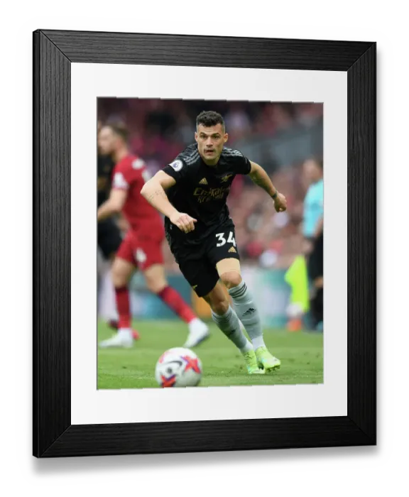 Framed Print : Xhaka at Anfield: Liverpool vs. Arsenal, Premier League 2022-23