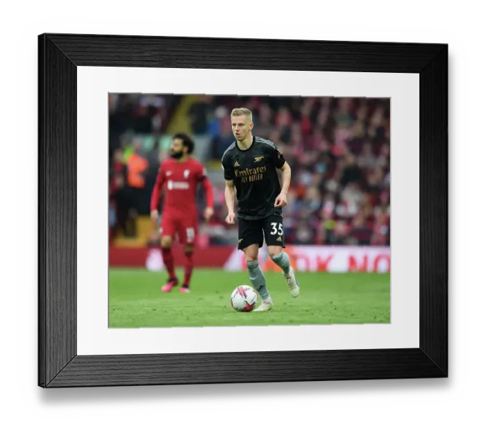 Framed Print : Zinchenko vs Liverpool: Battle at Anfield in Premier League Showdown