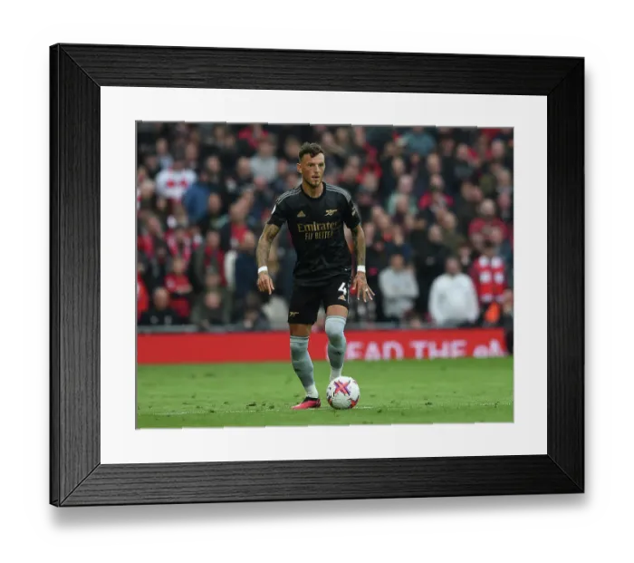 Framed Print : Arsenal's Ben White Goes Head-to-Head with Liverpool in Premier League Battle (2022-23)