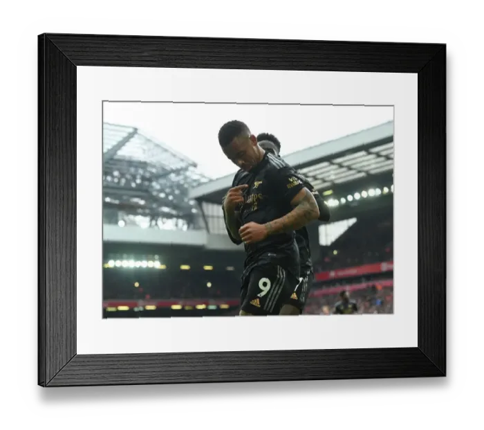 Framed Print : Gabriel Jesus's Stunner: Arsenal's Victory at Anfield, April 2023 Framed Print : Gabriel Jesus's Stunner: Arsenal's Victory at Anfield, April 2023
