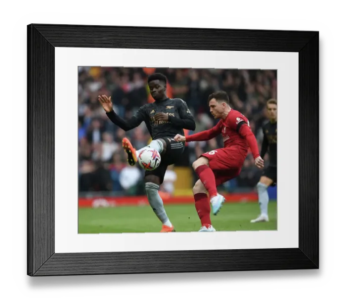 Framed Print : Bukayo Saka vs. Andy Robertson: Intense Rivalry at Anfield - Liverpool vs. Arsenal, Premier League 2022-23 Framed Print : Bukayo Saka vs. Andy Robertson: Intense Rivalry at Anfield - Liverpool vs. Arsenal, Premier League 2022-23