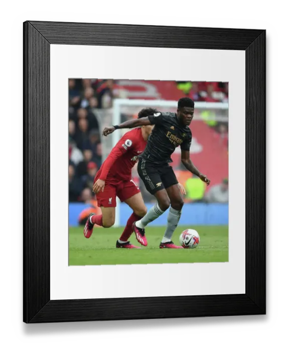 Framed Print : Thomas Partey Breaks Past Curtis Jones: Liverpool vs. Arsenal, Premier League 2022-23