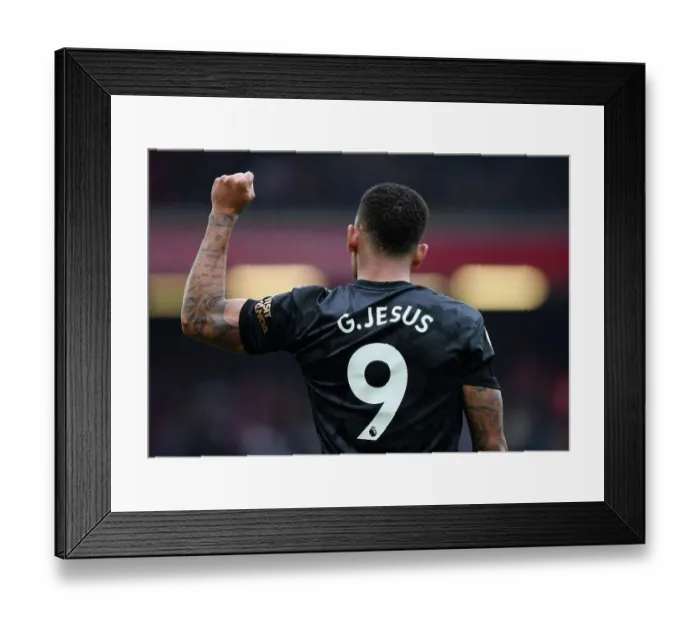 Framed Print : Gabriel Jesus Strikes the Decisive Blow: Arsenal's Triumph over Liverpool in the 2022-23 Premier League