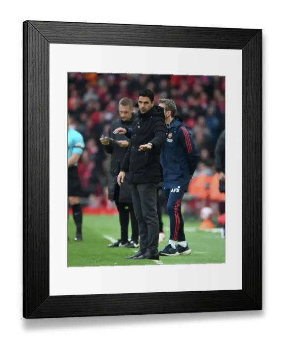 Framed Print : Mikel Arteta Faces Off Against Liverpool: Premier League Clash of Titans 2022-23 Framed Print : Mikel Arteta Faces Off Against Liverpool: Premier League Clash of Titans 2022-23
