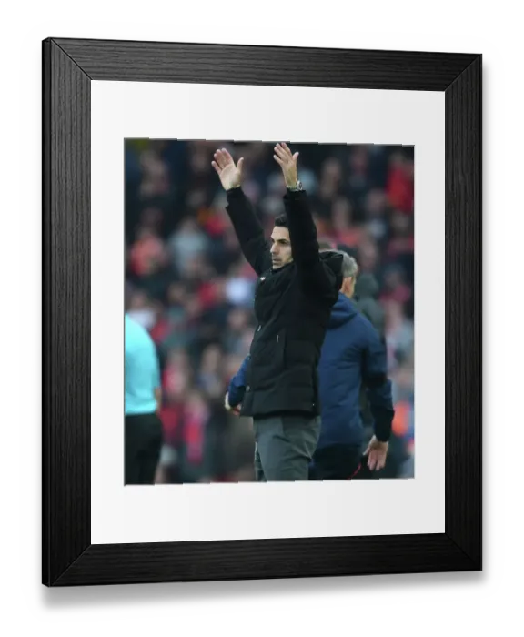 Framed Print : Mikel Arteta's Unwavering Determination: Liverpool vs. Arsenal Rivalry, Premier League 2022-23