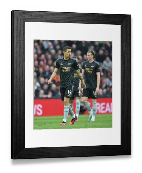 Framed Print : Arsenal's Jakub Kiwior Faces Off Against Liverpool in Premier League Showdown (2022-23)