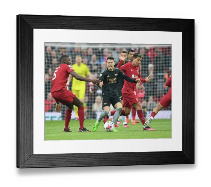 Framed Print : Martinelli vs. Liverpool: The Thrilling Arsenal-Liverpool Clash, Premier League 2022-23