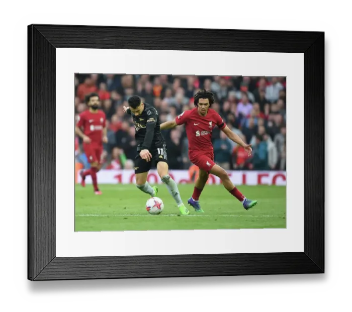 Framed Print : Clash of Titans: Martinelli vs. Alexander-Arnold - Liverpool vs. Arsenal, Premier League 2022-23