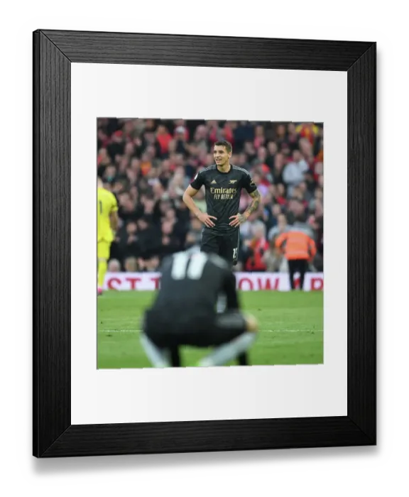 Framed Print : Arsenal's Jakub Kiwior at Anfield: Liverpool vs Arsenal, Premier League 2022-23