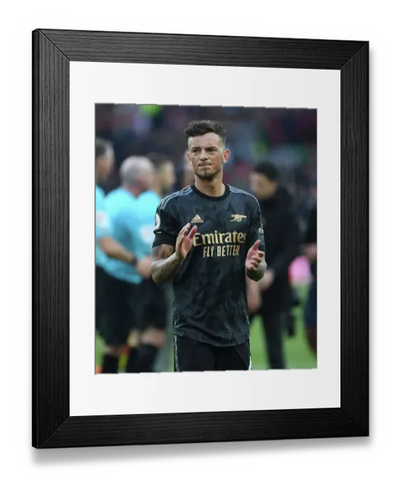 Framed Print : Arsenal's Ben White Applauding Fans After Liverpool Clash - Premier League 2022-23