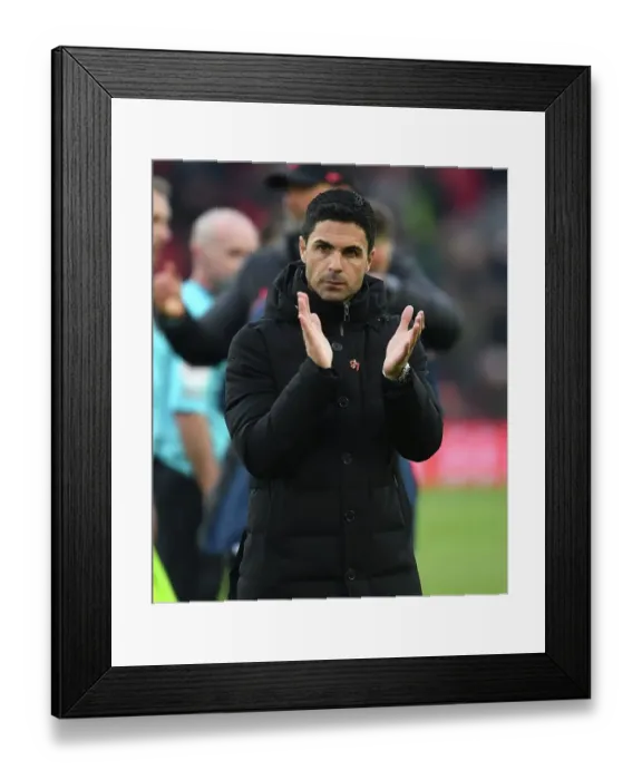 Framed Print : Mikel Arteta Pays Tribute to Arsenal Fans at Anfield After Epic Showdown with Liverpool (2022-23)