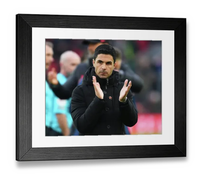 Framed Print : Arsenal Manager Mikel Arteta Applauds Fans After Liverpool Showdown in Premier League Framed Print : Arsenal Manager Mikel Arteta Applauds Fans After Liverpool Showdown in Premier League