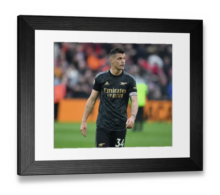 Framed Print : Granit Xhaka's Emotional Outburst: Liverpool vs. Arsenal, Premier League 2022-23 Framed Print : Granit Xhaka's Emotional Outburst: Liverpool vs. Arsenal, Premier League 2022-23