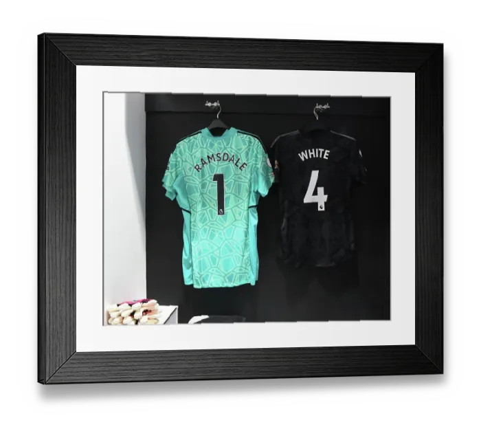 Framed Print : Arsenal Dressing Room: Aaron Ramsdale and Ben White Prepare for West Ham Clash (Premier League 2022-23) Framed Print : Arsenal Dressing Room: Aaron Ramsdale and Ben White Prepare for West Ham Clash (Premier League 2022-23)