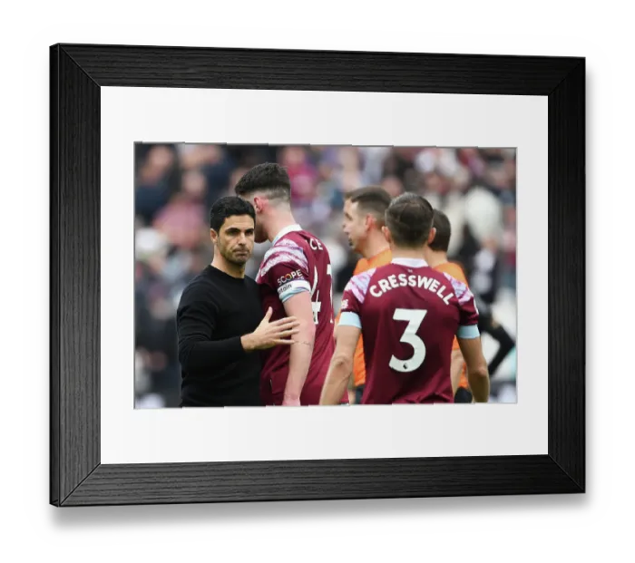 Framed Print : Arsenal's Mikel Arteta Shakes Hands with West Ham Players After April 2023 Premier League Clash Framed Print : Arsenal's Mikel Arteta Shakes Hands with West Ham Players After April 2023 Premier League Clash