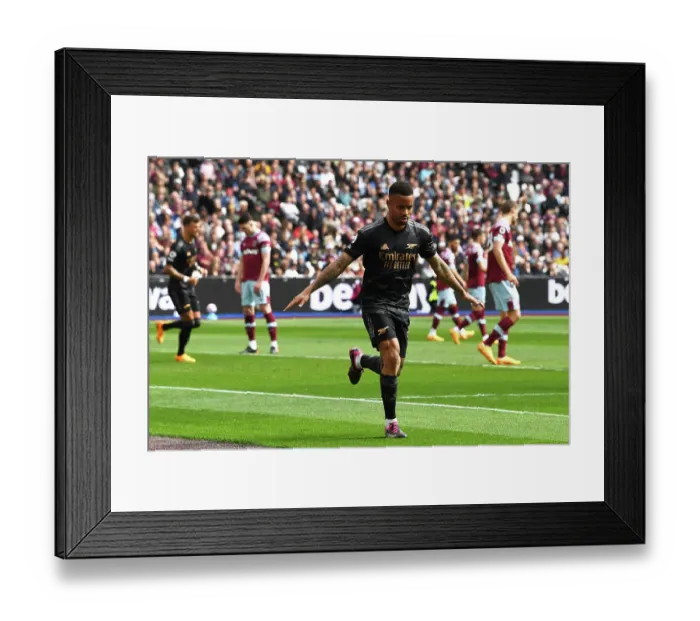Framed Print : Gabriel Jesus Scores First Arsenal Goal: Arsenal's Victory Over West Ham United, London 2023