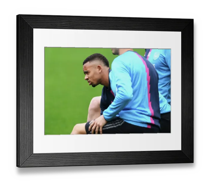 Framed Print : Gabriel Jesus Focuses Ahead of West Ham vs. Arsenal Premier League Clash