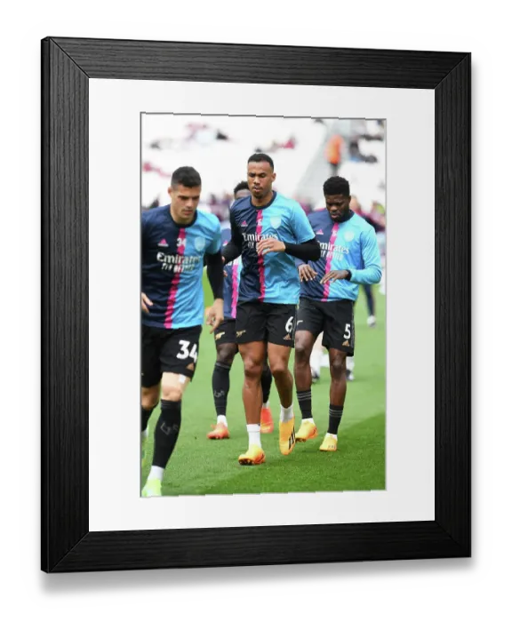 Framed Print : Arsenal's Gabriel Prepares for West Ham Clash in Premier League Showdown (2022-23)