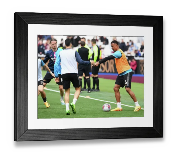 Framed Print : Gabriel's Gear Up: Arsenal's Readiness for West Ham Clash (2022-23) Framed Print : Gabriel's Gear Up: Arsenal's Readiness for West Ham Clash (2022-23)