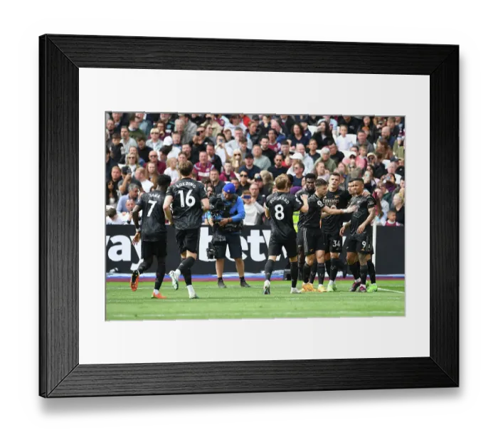 Framed Print : Arsenal's Gabriel Jesus Scores First Goal: West Ham United vs Arsenal FC, Premier League 2022-23