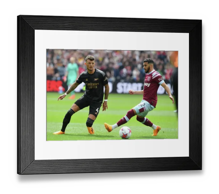Framed Print : Battle for Possession: West Ham United vs. Arsenal FC, Premier League 2022-23