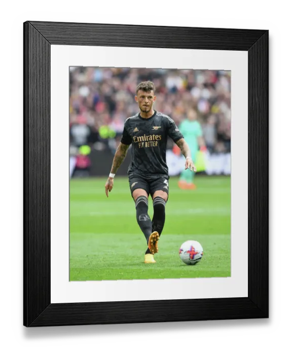 Framed Print : Ben White's Unyielding Performance: Arsenal's Rock in the Intense West Ham Showdown