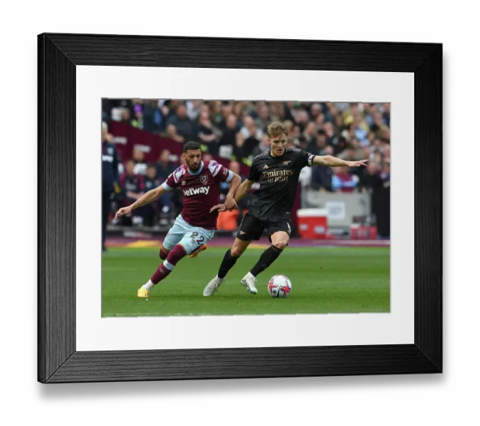 Framed Print : Clash of Titans: Martin Odegaard vs Said Benrahma - Arsenal vs West Ham, Premier League 2022-23 Framed Print : Clash of Titans: Martin Odegaard vs Said Benrahma - Arsenal vs West Ham, Premier League 2022-23