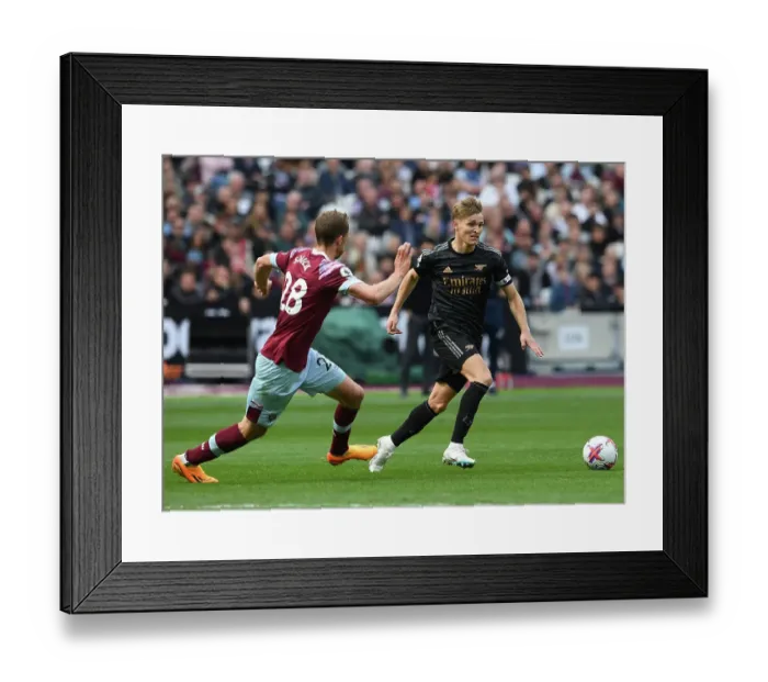 Framed Print : Battle for Midfield Dominance: Odegaard vs. Soucek at London Stadium Framed Print : Battle for Midfield Dominance: Odegaard vs. Soucek at London Stadium