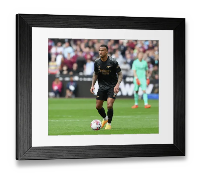 Framed Print : Gabriel Magalhaes in Action: Arsenal vs West Ham United, Premier League 2022-23