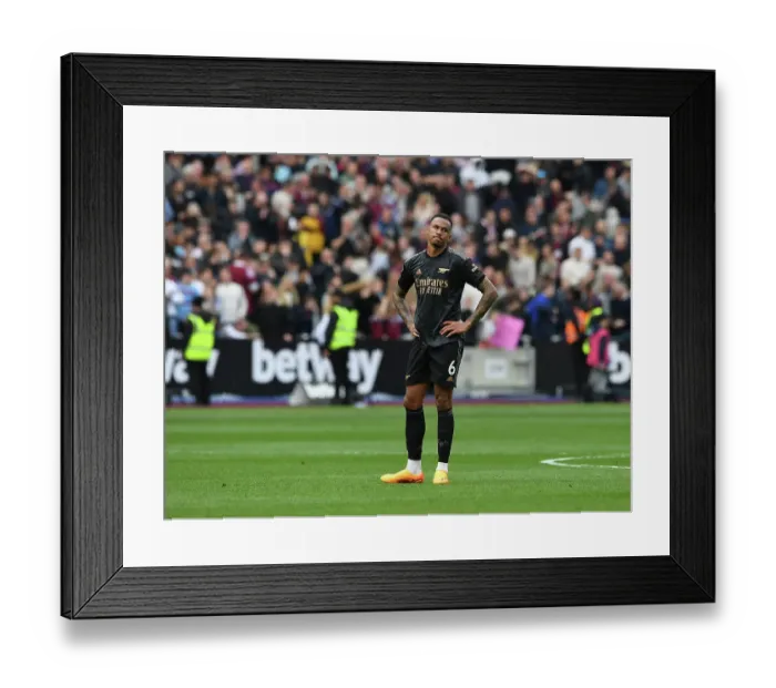 Framed Print : Gabriel Magalhaes Reacts: Arsenal vs. West Ham United, Premier League 2022-23 Framed Print : Gabriel Magalhaes Reacts: Arsenal vs. West Ham United, Premier League 2022-23