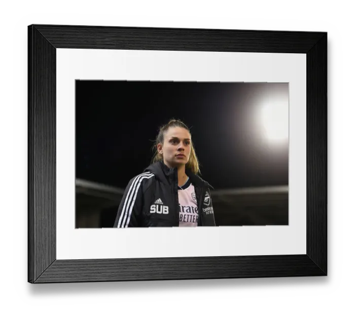Framed Print : Gio Queiroz of Arsenal Reacts After Manchester United vs Arsenal Women's Super League Match, 2022-23 Framed Print : Gio Queiroz of Arsenal Reacts After Manchester United vs Arsenal Women's Super League Match, 2022-23