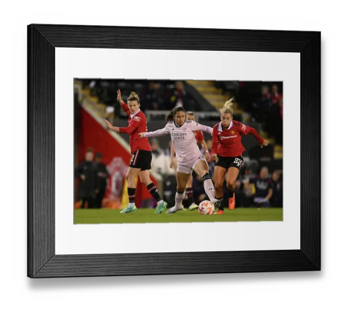 Framed Print : Arsenal vs Manchester United: A Battle for Possession in the FA Women's Super League Framed Print : Arsenal vs Manchester United: A Battle for Possession in the FA Women's Super League