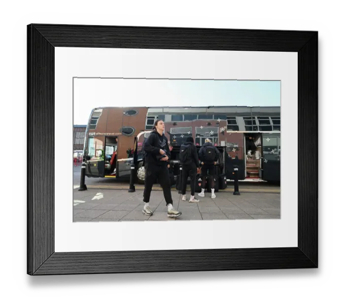 Framed Print : Arsenal vs. Manchester United: FA Women's Super League Showdown - Lotte Wubben-Moy Arrives at Leigh Sports Village Framed Print : Arsenal vs. Manchester United: FA Women's Super League Showdown - Lotte Wubben-Moy Arrives at Leigh Sports Village