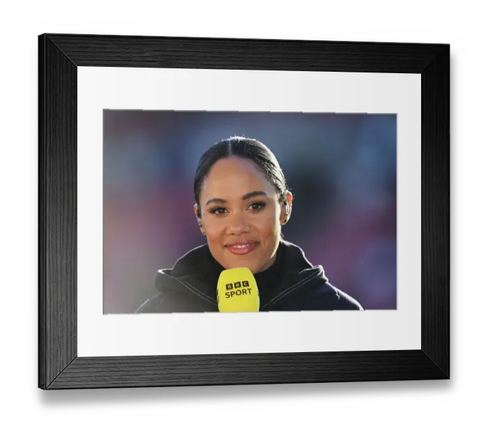 Framed Print : Former Arsenal Player Alex Scott at Manchester United vs. Arsenal, FA Women's Super League 2022-23