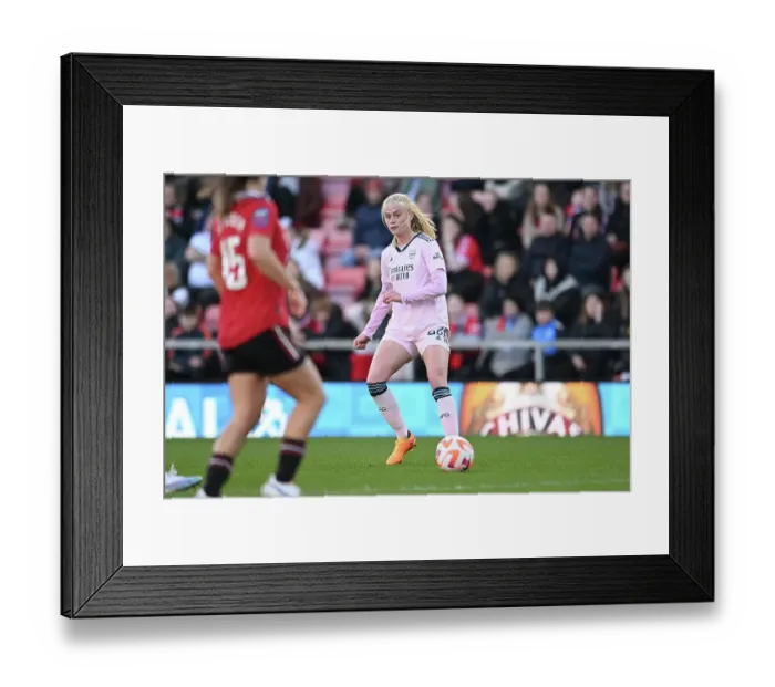 Framed Print : Manchester United vs. Arsenal: FA Women's Super League Clash - Kathrine Kuhl of Arsenal in Action