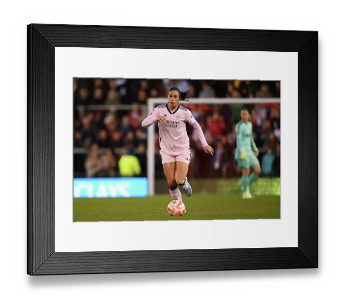 Framed Print : Rafaelle Souza's Showdown: Manchester United vs. Arsenal - A Clash of Titans in the Women's Super League