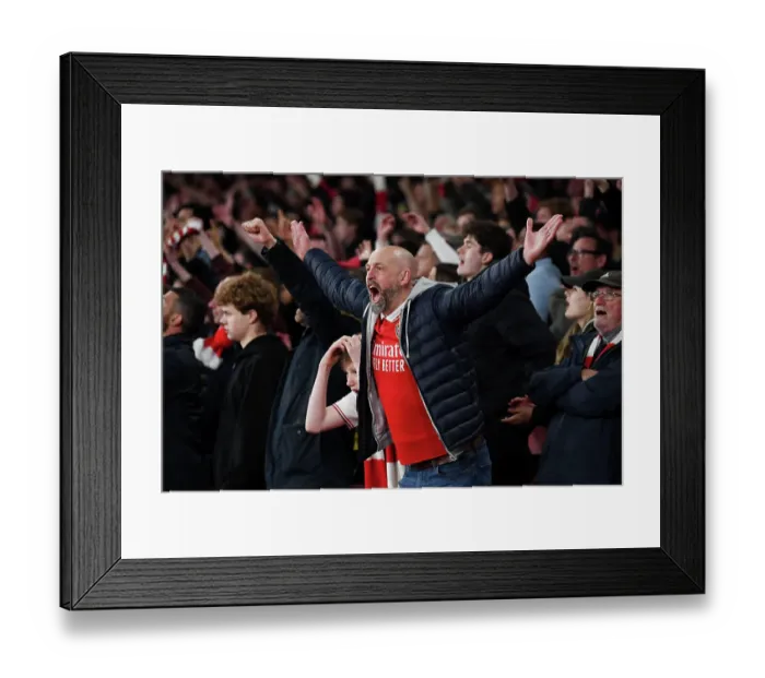 Framed Print : Arsenal Fans Emotional Reactions during the Arsenal vs. Southampton Premier League Match, Emirates Stadium, London, 2023 Framed Print : Arsenal Fans Emotional Reactions during the Arsenal vs. Southampton Premier League Match, Emirates Stadium, London, 2023