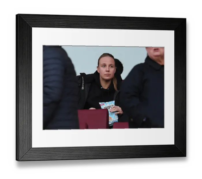 Framed Print : Arsenal's Beth Mead Watches from the Stands: Arsenal FC vs Southampton FC, Premier League 2022-23