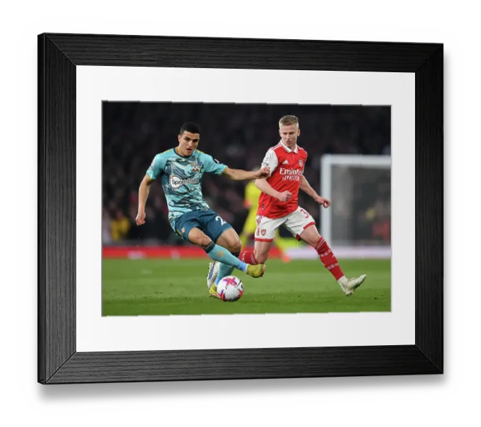Framed Print : Arsenal vs Southampton: Zinchenko and Elyounoussi Face Off in Premier League Clash Framed Print : Arsenal vs Southampton: Zinchenko and Elyounoussi Face Off in Premier League Clash