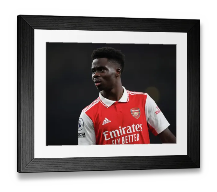Framed Print : Arsenal's Bukayo Saka Shines in Arsenal FC vs Southampton FC Premier League Clash (2022-23)