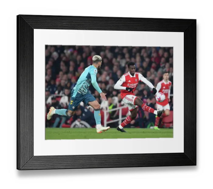 Framed Print : Arsenal's Eddie Nketiah Shines in Premier League Clash Against Southampton