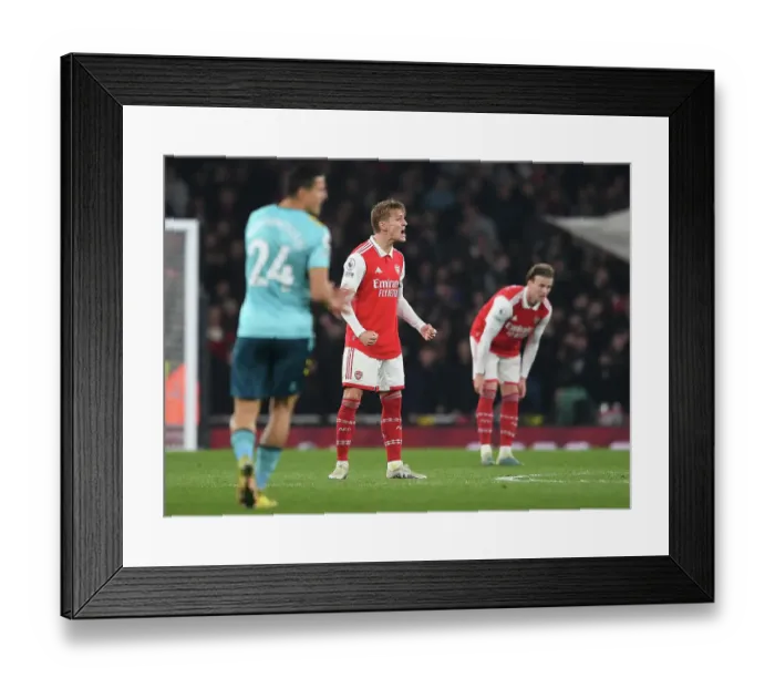 Framed Print : Martin Odegaard's Thunderous Roar: Arsenal's Euphoric Moment - Second Goal vs Southampton (April 2023) Framed Print : Martin Odegaard's Thunderous Roar: Arsenal's Euphoric Moment - Second Goal vs Southampton (April 2023)