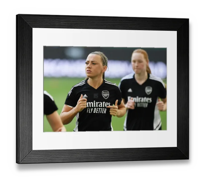 Framed Print : Arsenal Women Gear Up for UEFA Champions League Semi-Final Showdown against VfL Wolfsburg