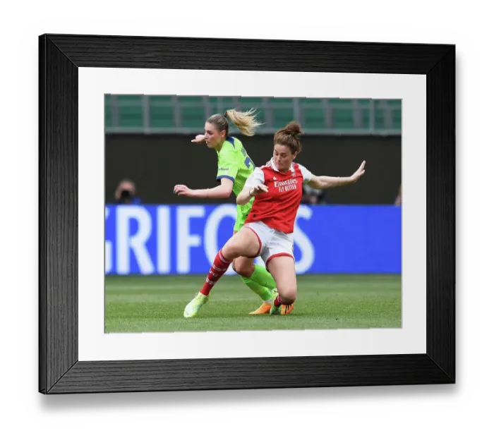 Framed Print : Arsenal vs. VfL Wolfsburg: A Fight for the UEFA Women's Champions League Final Spot