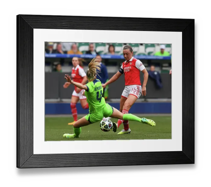 Framed Print : Arsenal vs. VfL Wolfsburg: A Battle in the UEFA Women's Champions League Semi-Finals Framed Print : Arsenal vs. VfL Wolfsburg: A Battle in the UEFA Women's Champions League Semi-Finals
