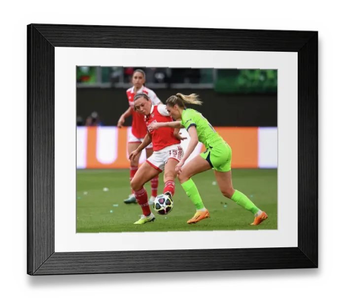 Framed Print : Arsenal vs. VfL Wolfsburg: A Battle for the UEFA Women's Champions League Semi-Finals Framed Print : Arsenal vs. VfL Wolfsburg: A Battle for the UEFA Women's Champions League Semi-Finals