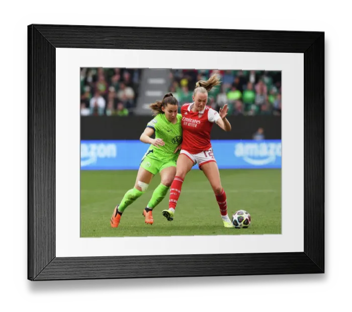 Framed Print : Arsenal vs. VfL Wolfsburg: A UEFA Women's Champions League Semi-Final Battle