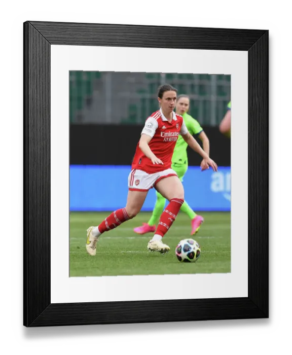 Framed Print : Arsenal's Lotte Wubben-Moy in Action during UEFA Champions League Semifinal vs. VfL Wolfsburg